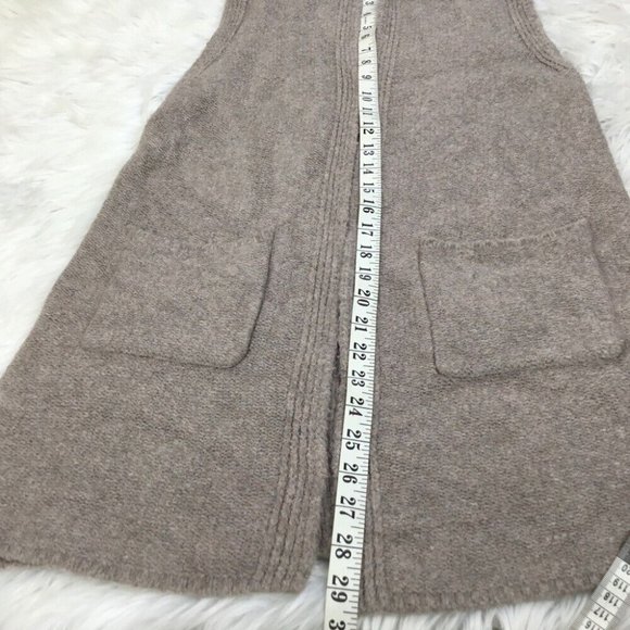 Tahari Women’s Tan Coastal Sleeveless Lagenlook Hooded Open‎ Cardigan XS/C33 - Picture 8 of 9